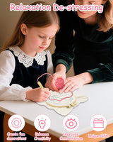 Punch Needle Kit for Beginners Adults Kids, 6 Pattern Embroidery Punch Needle Kits, Easy Needle Punch Embroidery DIY Kit Set Tufted Rug Punch Decoration with Patterns, Tools, Yarns, Hoop, Instruction Yigney