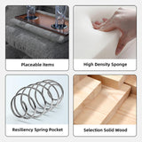 GlasFlength L Shaped Sectional Sofa with Ottoman, Nail-Head Design Leather Right Facing Modern Couches with Cup Holder for Living Room, Bedroom, Office, Black Leather GlasFlength