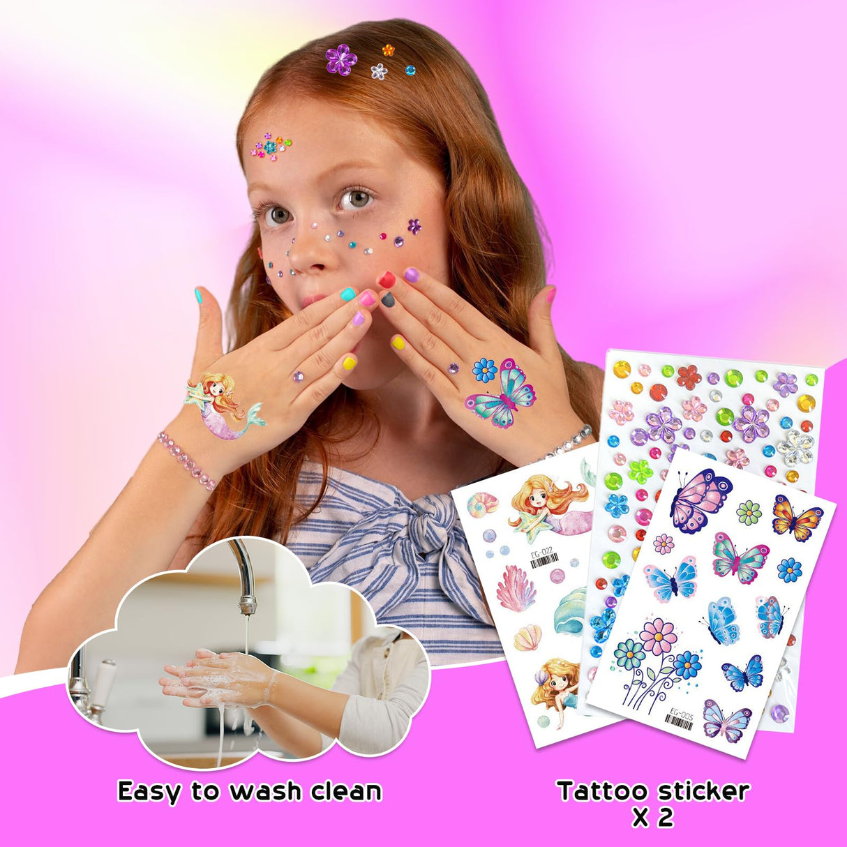 Amagoing Nail Art Studio for Girls, Nail Polish Kit for Kids Age 6-12 Year Old, 2 in 1 Nail Polish, Nail Dryer, Fashion Nail Decals, Glitter, Decoration Supplies, Makeup Gift for Birthday, Girly Spa Amagoing
