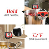 BOMATA Candy Thermometer with Pot Clip, Instant Read Cooking Thermometer with 8" Long Probe, Rotating Display, for Candy Making, Food, Candle Making, Liquids, Water, Baking, Sugar, Grilling. Black BOMATA