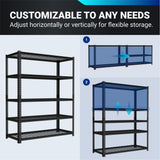 FLEXIMOUNTS Garage Shelving, Storage Racks and Shelving, Basement Storage Shelves, Garage Storage Shelves, 5-Tier Metal Shelf, 48" W x 24" D x 72" H, 2 Pack FLEXIMOUNTS