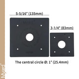 PBP Myard 4x4 Post Base Plate for Wood Post, Anti-UV Sturdy 1-inch Stand-Off Wood to Concrete Base Plate, Thickened Sides, Support Patio Decking, Pavilion, Porch, Handrail Railing (4" x 4", 4-Pack) Myard