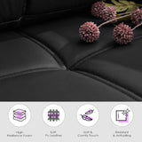 TYBOATLE Black Faux Leather Sofa Couch Sectional Couches for Living Room, 3 Piece Living Room Set Furniture Comfy Modular Convertible Sofas, Home Office Sofa Set for Apartment Small Space (1+2+3) TYBOATLE