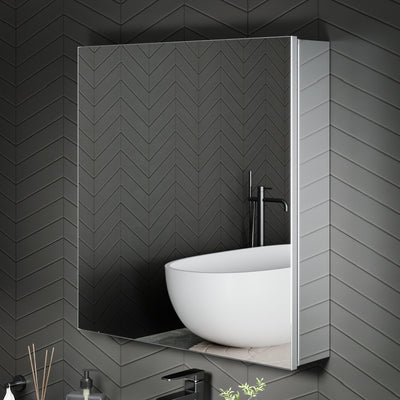 AZDHOME 24x26 Aluminum Alloy Frame Bathroom Medicine Cabinet Mirror,Recessed or Surface Mounted,Reversible L/R Door,Adjustable Shelves,Assembly Required