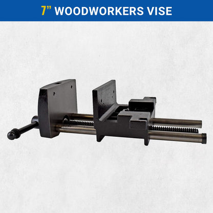 Yost Vises 7WW-DI 7" Heavy-Duty Ductile Iron Woodworker's Vise, Black - WoodArtSupply