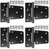 Letowe Heavy Duty Gate Hinges 4 Pack, Black Iron 3.5 Inch Door Hinges for Wood Shed Barn Door Fence Gate Swing Door (Screws Included) Letowe