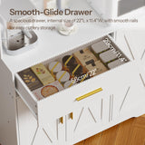 HOOBRO Pantry Cabinet with LED Lights and Charging Station, Kitchen Pantry Cabinet, 71" Tall Farmhouse Pantry with Microwave Shelf, Door Shelves, Wine Rack and Glass Holder, White WT10UDPC01 HOOBRO