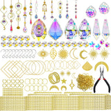 H&D HYALINE & DORA 215pcs DIY Crystal Suncatcher Kits for Adults Art Crafts Set with Rainbow Maker Prisms Pendant Sun Catchers Hanging Decor for Window Garden Wedding, Gold H&D HYALINE & DORA