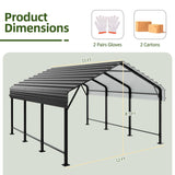 Shintenchi 12x15 FT Metal Carport, Enhanced Base Oversized Garage Carports,Outdoor Galvanized Shelter,Heavy Duty Carport Canopy with Steel Roof and Frame, for Car, Boats and Tractors Shintenchi