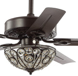JONATHAN Y JYL9704A Ali 48" 3-Light Wrought Iron LED Ceiling Fan with Remote, Classic, Glam, Traditional, Transitional, Office, Living Room, Family Room, Dining Room, Bedroom, Oil Rubbed Bronze JONATHAN Y