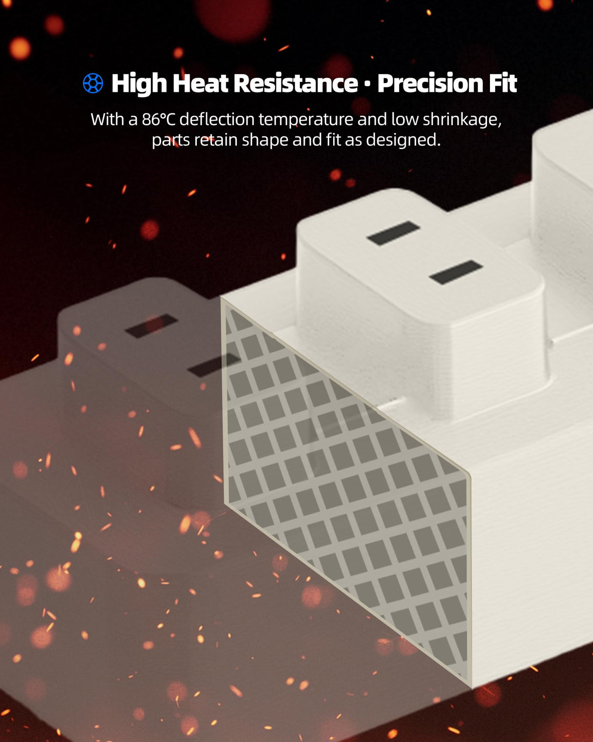 Inslogic ABS FR V0 Filament 1.75mm, Flame Retardant 3D Printer Filament, V0 Grade, Low Warping, Impact Resistant, 1kg Spool (2.2 lbs), Dimensional Accuracy ±0.03mm (Natural) Inslogic