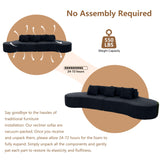 GNIXUU 130.5" Oversized Curved Sectional Sofa for Living Room, Modern Luxury TerryCloth Boneless 4 Seater Cloud Couch with Half Moon Design & 3 Pillows, Modular Memory Foam Couches, No Assembly, Black GNIXUU