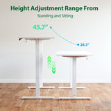 Agilestic Electric Standing Desk, Large 63 x 24 Inches Height Adjustable Desk, Sit Stand up Desk for Work Office Home, Splice Board, White Agilestic