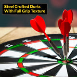 THOUSAND OAKS BARREL Personalized Dart Board Cabinet Set with 6 Steel Tip Darts, Chalk & Eraser Set - Man Cave Furniture, Decor Dart Boards for Adults - Bourbon Bar Dartboard (121) THOUSAND OAKS BARREL