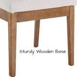 BESTANO Rattan Dining Chairs Set of 4 Natural Wooden Dining Room Chairs Rectangle Cane Country Kitchen Chairs Linen Upholstered Dining Chairs, Cream BESTANO