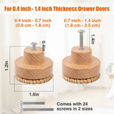 ANPHSIN 12 Pack Boho Rattan Dresser Knobs- Durable Beech Wood Drawer Knobs Handmade Wicker Woven Pulls with 24 Screws for Cabinets, Furniture ANPHSIN