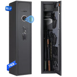Mutak 4-5 Rifle Gun Safe for Home Rifle and Pistols, Large Capacity Biometric 5 Rifle Safe & 5 Pistols Racks, 4 Ways Quick Access, Gun Cabinet with Alarm & Bright LED (No Assembly Required) Mutak