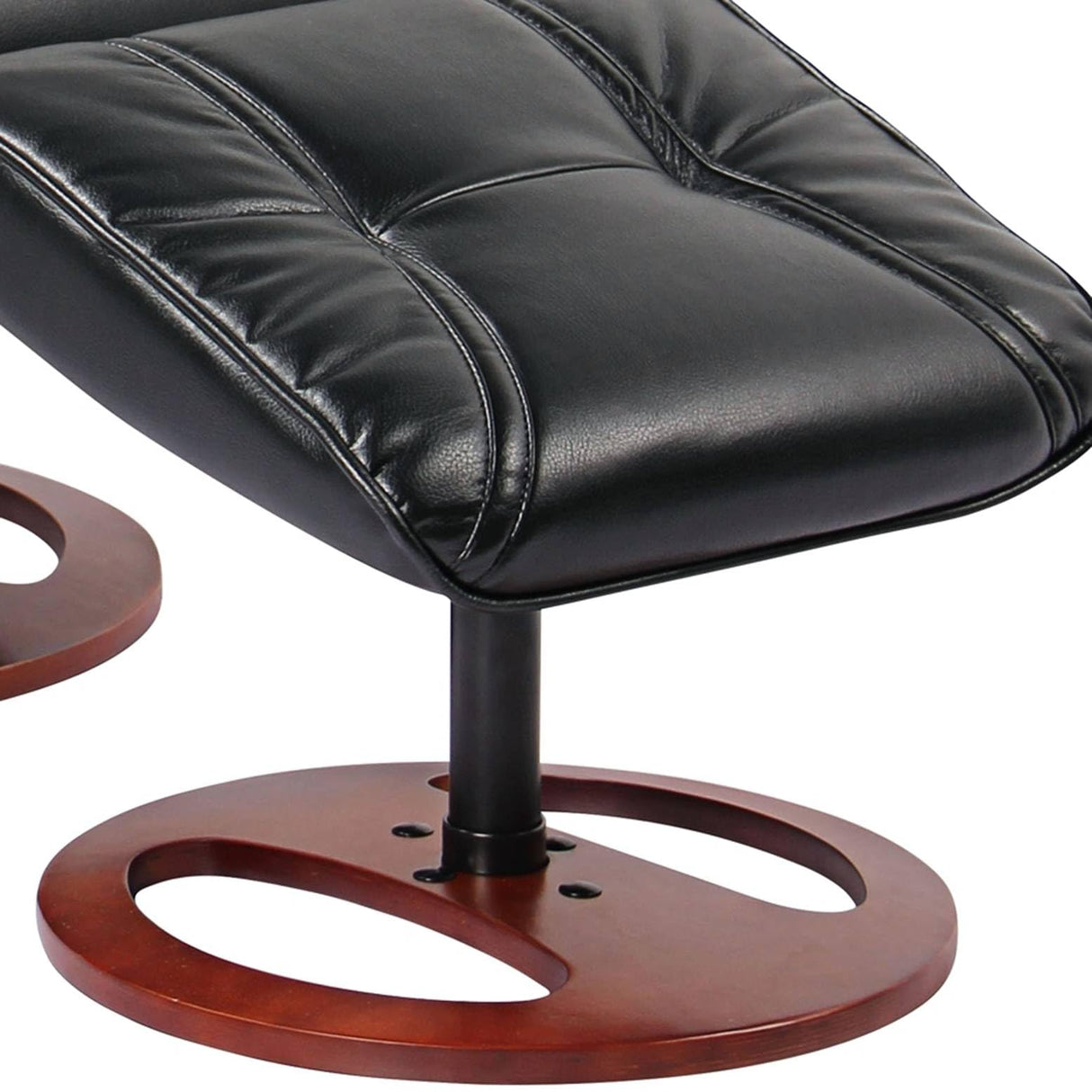 BenchMaster Newport Black Swivel Recliner and Slanted Ottoman Benchmaster