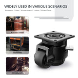 ANDUTEES Leveling Casters Heavy Duty with Upgraded Ratchet Handle Design, Adjustable Retractable Casters Set of 4, Swivel Industrial Castor Wheels for Workbench (80F, 4400 Lbs Capacity, Black) ANDUTEES