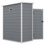 Outsunny 5' x 3' Resin Outdoor Storage Shed with Floor, Garden Shed with Lockable Door, Window and Vent, Plastic Utility Tool Shed for Backyard, Patio, Lawn, Gray Outsunny