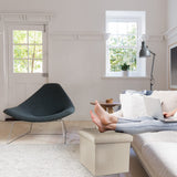 ALASDO Storage Ottoman Footrest Stool Small Ottoman with Storage Foldable Ottoman Foot Rest Footstool Bench for Living Room 17x13x13inches Beige ALASDO