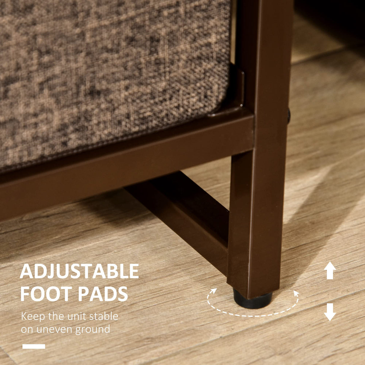 HOMCOM 7-Drawer Dresser, Fabric Chest of Drawers, 3-Tier Storage Organizer for Bedroom Entryway, Tower Unit with Steel Frame Wooden Top, Maple Wood HOMCOM