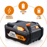 FERRYBOAT 7.0Ah Replacement for Ridgid 18V Lithium Battery R840087 R840083 R840086 R840085 R840084 AC840085 AC840086 AC840087P AC840089 Power Tool Battery 2 Packs FERRYBOAT