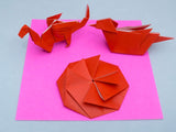 [Taro's Origami Studio] Standard 6 Inch One Sided 20 Colors 300 Sheets Square Easy Fold Premium Japanese Paper for Beginner (Gold and Silver Included) Made in Japan Taro's Origami Studio