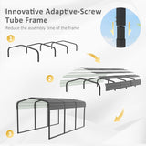 MUPATER 10' x 15' Heavy Duty Metal Carport Kit for Outdoor, Carport Canopy Heavy Duty, Garage Car Shelter Shade with Metal Roof, Frame & Bolts for Car, Truck, Grey MUPATER