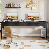 Tribesigns 78.7" Extra Long Executive Office Desk, Double Desk with 2 Drawers, Black Tribesigns