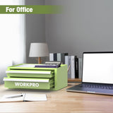 WORKPRO 12.5" Mini Tool Box with 2 Drawers & 1 Open Top Storage, Small Metal Tool Chest with PVC Liners & PP Feet Pads, Cold Rolled Steel Toolbox with Drawer Liners & Magnetic Tabs WORKPRO