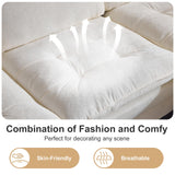 VINGLI 129'' Reversible Sectional Couches for Living Room,L-Shaped Couch Sofa Set with Chaise,Comfy Cloud Couches in Lattice Decored Seat Cushion with Double Pads, Creamy-White VINGLI