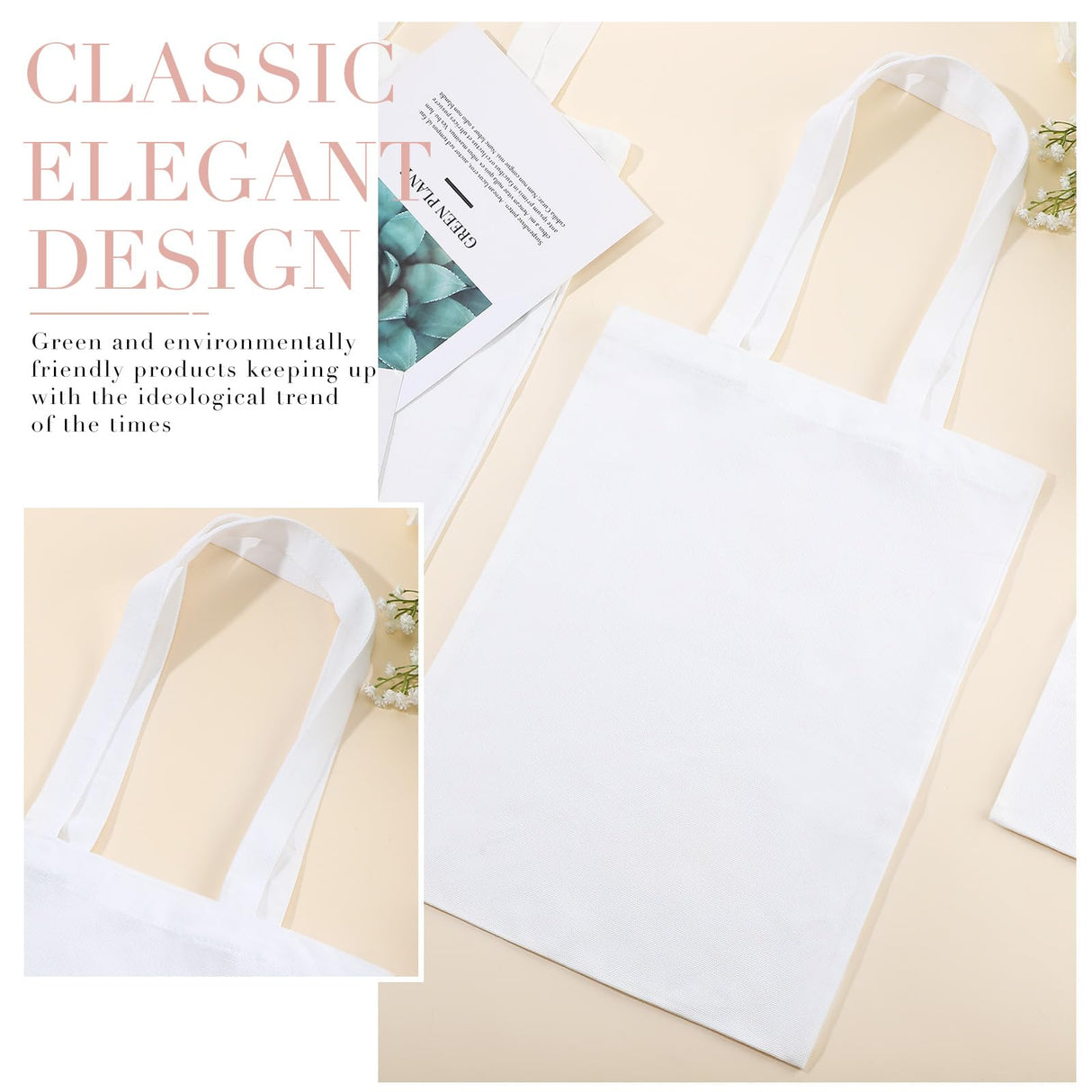 Sanwuta 24 Pcs Sublimation Blanks Polyester Tote Bags 15.8 x 12 Inch Sublimation White Polyester Tote Bags for Valentine's Day Party DIY Tie Dyed Souvenir Event Gifts Sanwuta