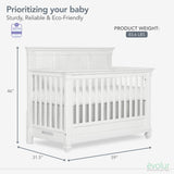 Evolur Signature Cape May 5 in 1 Full Panel Convertible Crib Updated 2022 Edition Evolur