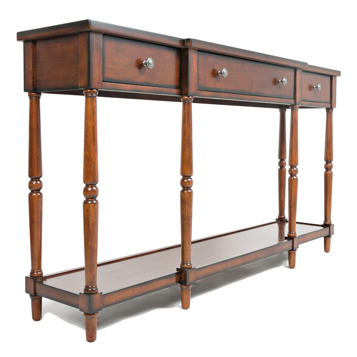 Jofran Inc. Stately Home Traditional 60" Breakfront Solid Rubberwood Console Table with Built-in Storage Drawers Jofran Inc.