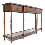 Jofran Inc. Stately Home Traditional 60" Breakfront Solid Rubberwood Console Table with Built-in Storage Drawers Jofran Inc.