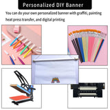 Wall Hanging Canvas Banners, 5 Pack Sublimation Blank Fabric Pennant Flag Plain Wall Decor Display for Play Room Sign, Boy & Girl Bedroom, Pin Organizer Wall Banner for Enamel Lapel Badge Collection HeKimLee