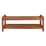 JONATHAN Y BNH102A Blane 50.8" 3-Seat Mid-Century Modern 600-Lbs Support Acacia Wood Slat Outdoor Garden Patio Bench for Garden, Lawn, Backyard, Pool, Deck, Beach, Firepit, Teak JONATHAN Y