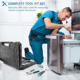 Sundpey Home Tool Kit 148-Pcs - Household Basic portable Hand Repair Tool Set with Case & Ratcheting Screwdriver & Hex Key & Pliers & Wrench & Voltage Tester & Water Pump Plier for Men Women Sundpey