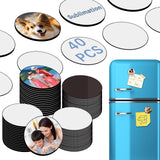 80PCS Sublimation Magnet Blanks Round Bulk Produnts 40 Pcs Sublimation Blanks Products and 40Pcs Soft Magnetic for Kitchen Personalized Sublimation Refrigerator Fridge Magnets Blank 2.15 inch LaiHiulaan