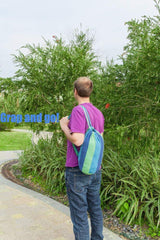 ONCLOUD Extra Long and Wide Double Hammock for Travel Camping Backyard, Porch, Outdoor or Indoor Use, Carrying Pouch Included (Blue/Green Stripes) ONCLOUD