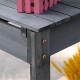 Outsunny Outdoor Potting Bench Table, Wooden Workstation with Sliding Tabletop, Storage Shelf and Dry Sink, for Greenhouse, Garden, Patio, Gray Outsunny