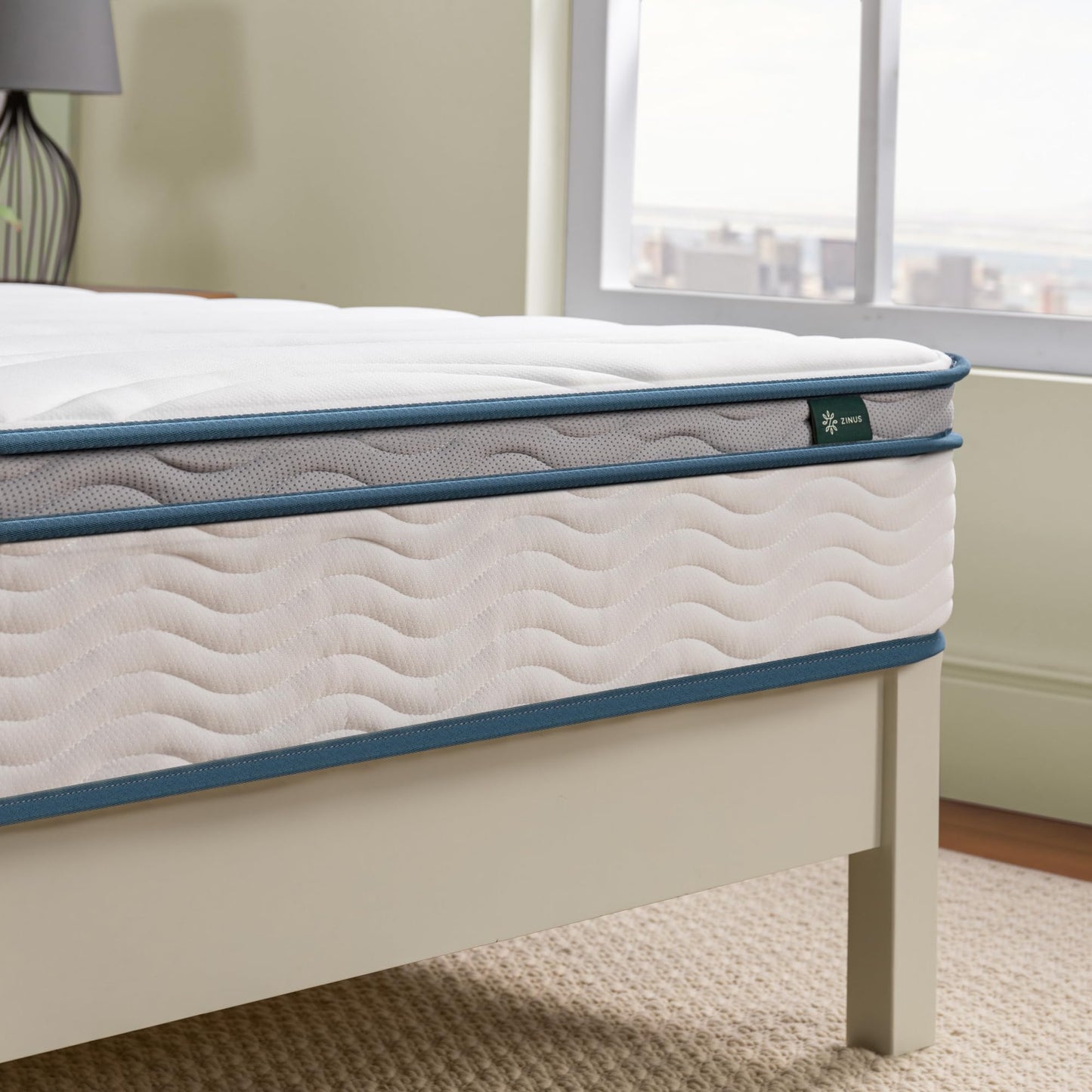 ZINUS 8 Inch Spring Sensation Hybrid Mattress [New Version], Medium Firm Feel, Fiberglass Free, Youth and Guest Bedroom, Mattress in A Box, Twin