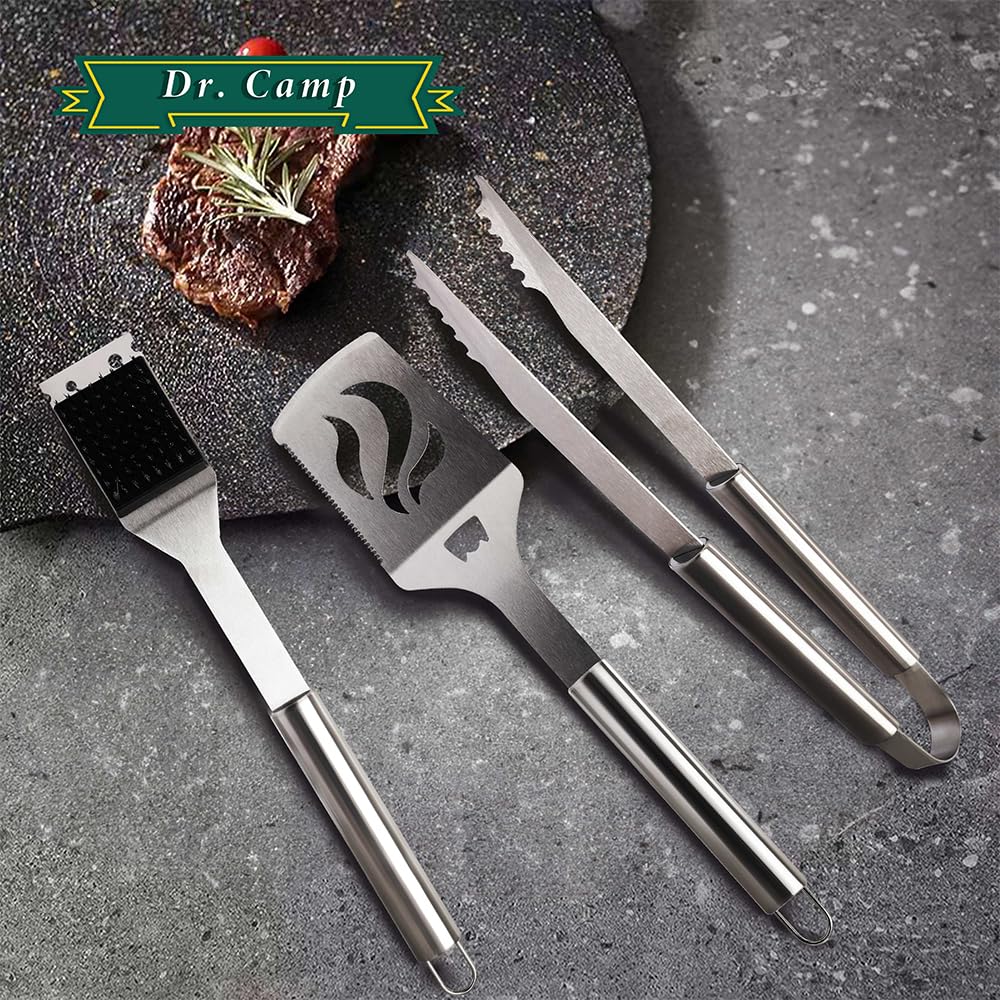 Dr. Camp 13 PCS Grilling Accessories, Grill Set, Grilling Set, Barbecure Utensils, Stainless Steel Dr.Camp