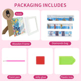 PERFECTSIGHT Cute 5D Diamond Art Kits with Wooden Frame, Kawaii DIY Painting Art for Adults Teen, Diamond Arts and Crafts Sets, Big Gem Full Drill Diamond Dots for Women Beginners (Whale) PERFECTSIGHT