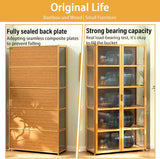 iusyugh Display Cabinet with Acrylic Glass Doors, 5-Tier Curio Cabinet, Collectibles Toy Organizers Rack & Display Shelf, High Display Case for Home, Office, Playroom, Living Room iusyugh