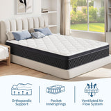LDLON King Mattress, 12 Inch Hybrid Memory Foam Mattress in a Box, Bed in a Box with Motion-Isolating Pocket Springs, Pressure Relief, Edge Support, CertiPUR-US Certified, Fiberglass Free LDLON