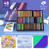 Paul Rubens Oil Pastels Set with 50 Colors Artist Soft Oil Pastels+6 Pcs White Oil Pastels+8.7 x 11.7 Inches Oil Pastel Book（30 Sheets）+5 Palette Knives for Artists, Professionals, Student, Hobbyist Paul Rubens