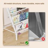 HAVEDAWN High-Transparent 4 Tier Kids Bookshelf, Sturdy Metal Large Size Book Rack Storage for Kids - Toddler Book Shelf Display for Nurasery, Kids Room, Deep Size Bookshelf Hold More Books HAVEDAWN