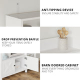 IRONCK Bakers Rack with Power Outlet, 45in Wide Coffee Bar Cabinet with Storage, 6-Tier Kitchen Storage with Doors, Microwave Stand for Kitchen, Dining Room IRONCK